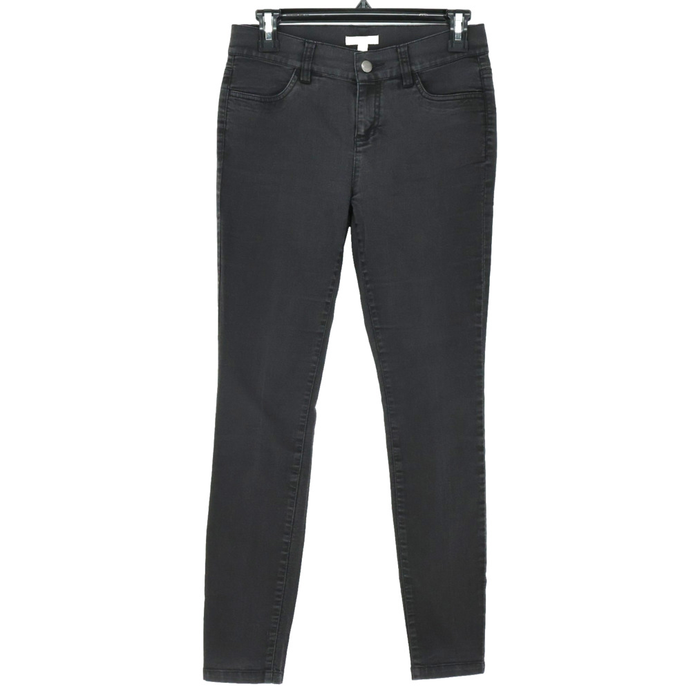 Eileen Fisher Jeans Petites 4P Gray Black Stretch Denim Low Rise Skinny Leg